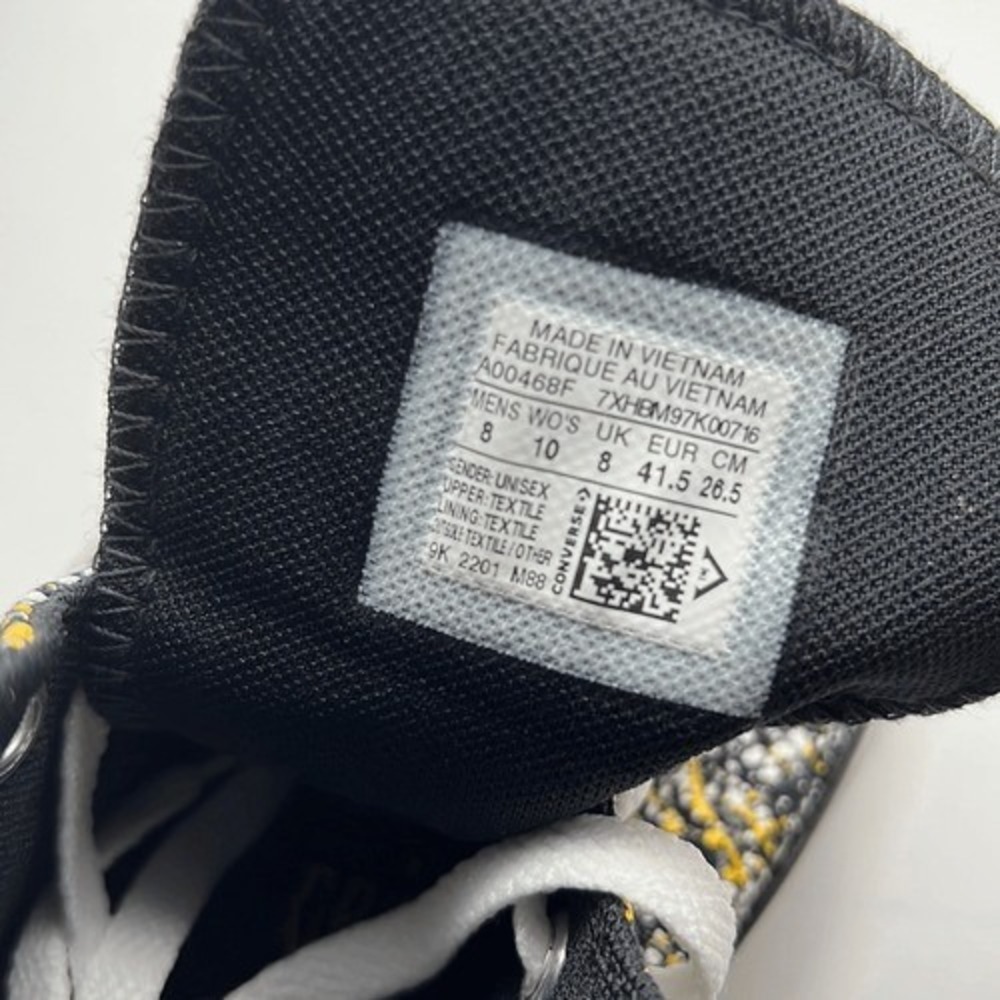 Converse Unisex Chuck Taylor All Star Hi Shoe Size 8 Men Black/Yellow A00468F - Picture 7 of 8